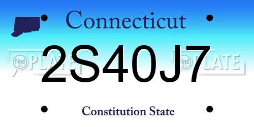 2S40J7 Connecticut License Plate