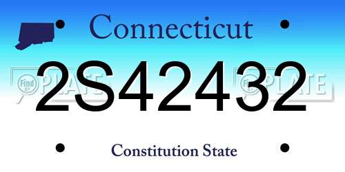 2S42432 Connecticut License Plate