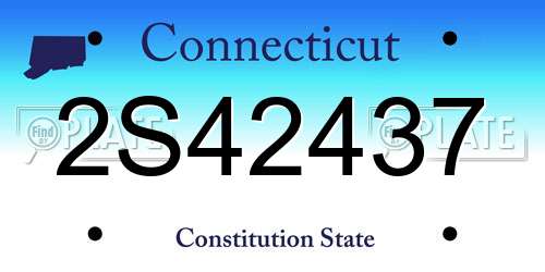 2S42437 Connecticut License Plate