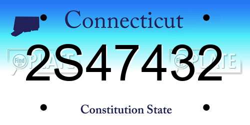 2S47432 Connecticut License Plate