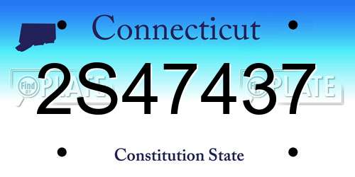 2S47437 Connecticut License Plate