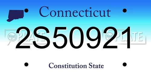 2S50921 Connecticut License Plate