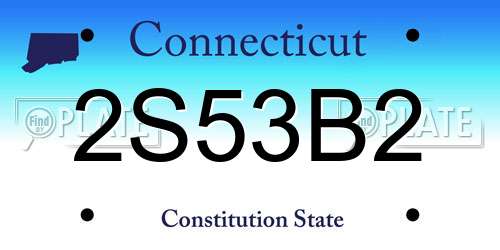 2S53B2 Connecticut License Plate