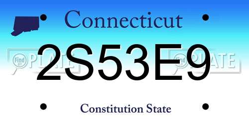 2S53E9 Connecticut License Plate