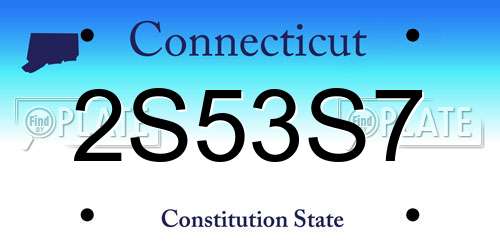 2S53S7 Connecticut License Plate