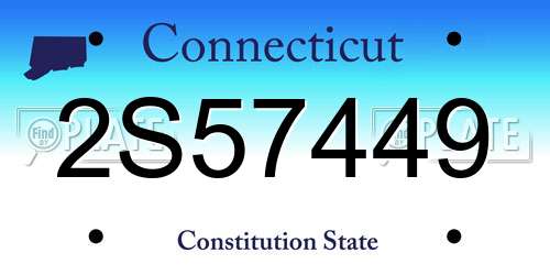 2S57449 Connecticut License Plate