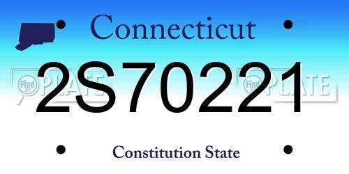 2S70221 Connecticut License Plate