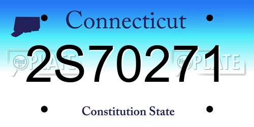 2S70271 Connecticut License Plate