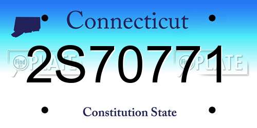 2S70771 Connecticut License Plate