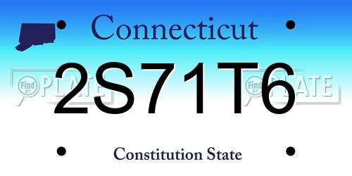 2S71T6 Connecticut License Plate