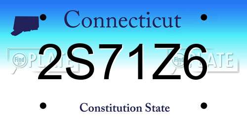 2S71Z6 Connecticut License Plate