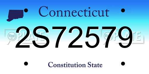 2S72579 Connecticut License Plate
