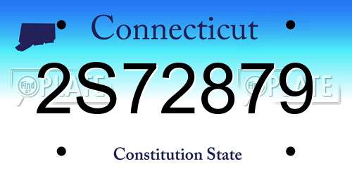 2S72879 Connecticut License Plate