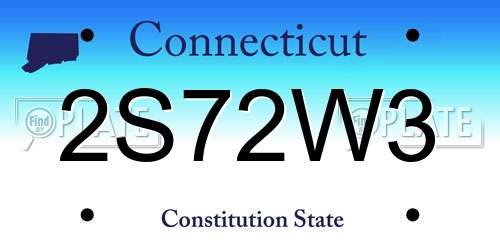 2S72W3 Connecticut License Plate