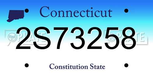 2S73258 Connecticut License Plate
