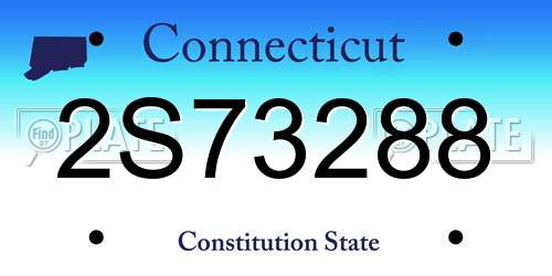 2S73288 Connecticut License Plate