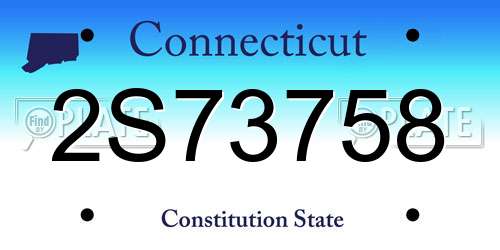 2S73758 Connecticut License Plate