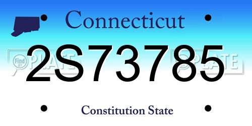 2S73785 Connecticut License Plate