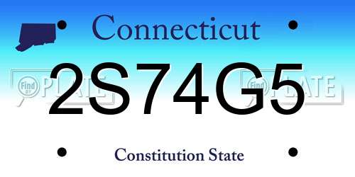 2S74G5 Connecticut License Plate