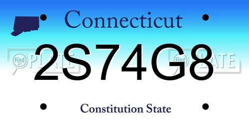 2S74G8 Connecticut License Plate