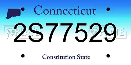 2S77529 Connecticut License Plate