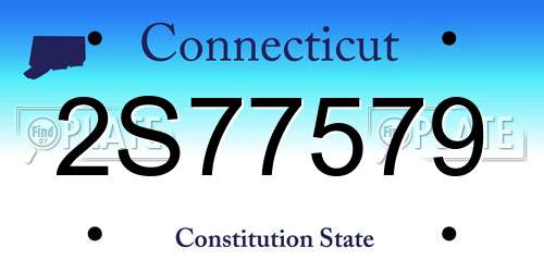 2S77579 Connecticut License Plate