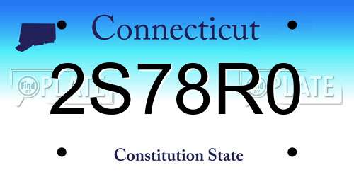 2S78R0 Connecticut License Plate