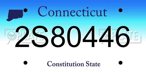 2S80446 Connecticut License Plate