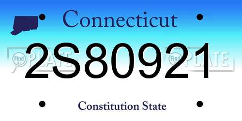 2S80921 Connecticut License Plate