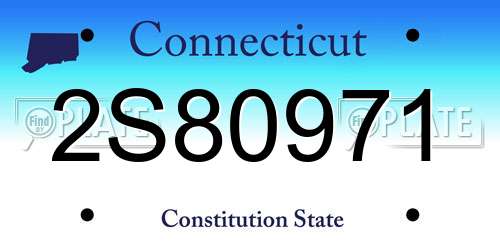 2S80971 Connecticut License Plate