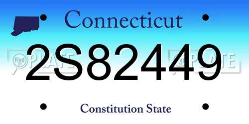 2S82449 Connecticut License Plate