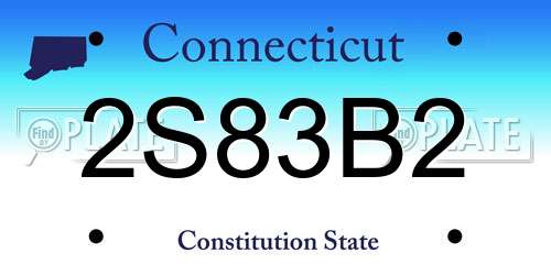 2S83B2 Connecticut License Plate