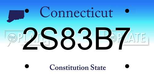 2S83B7 Connecticut License Plate