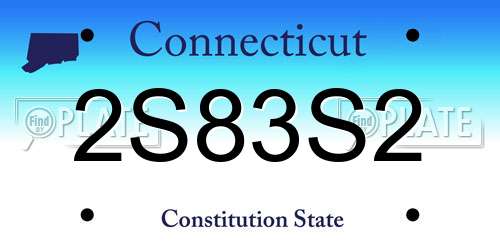 2S83S2 Connecticut License Plate
