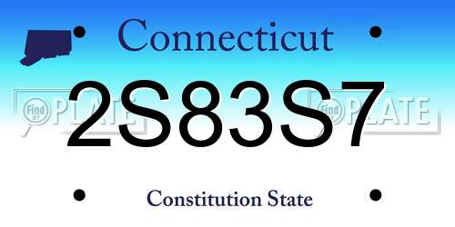 2S83S7 Connecticut License Plate