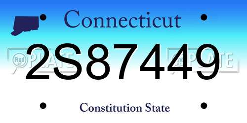 2S87449 Connecticut License Plate