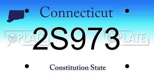 2S973 Connecticut License Plate