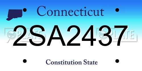 2SA2437 Connecticut License Plate