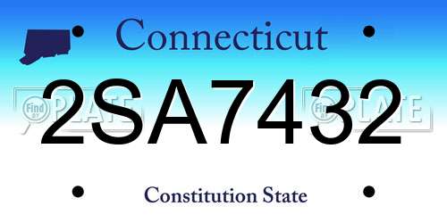 2SA7432 Connecticut License Plate