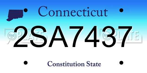 2SA7437 Connecticut License Plate