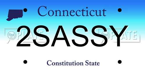 2SASSY Connecticut License Plate