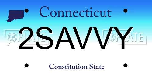 2SAVVY Connecticut License Plate