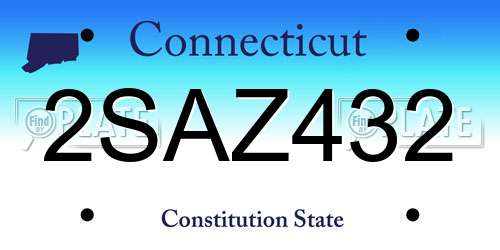 2SAZ432 Connecticut License Plate