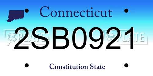 2SB0921 Connecticut License Plate