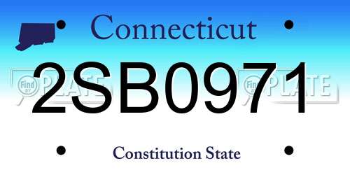 2SB0971 Connecticut License Plate