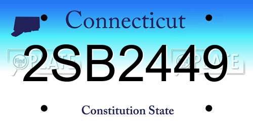 2SB2449 Connecticut License Plate