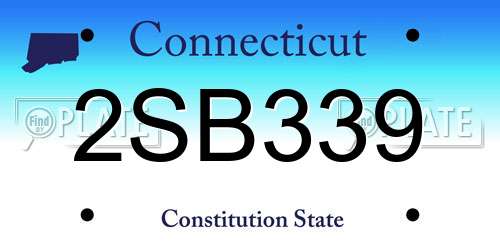 2SB339 Connecticut License Plate