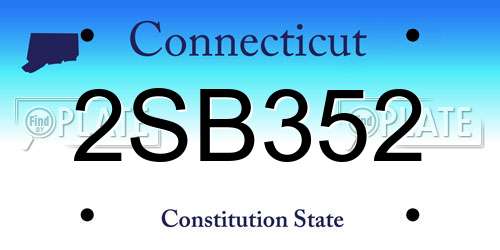 2SB352 Connecticut License Plate