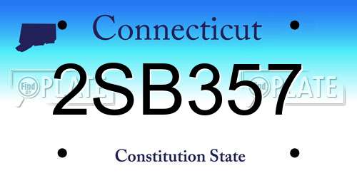 2SB357 Connecticut License Plate