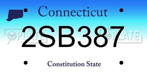 2SB387 Connecticut License Plate